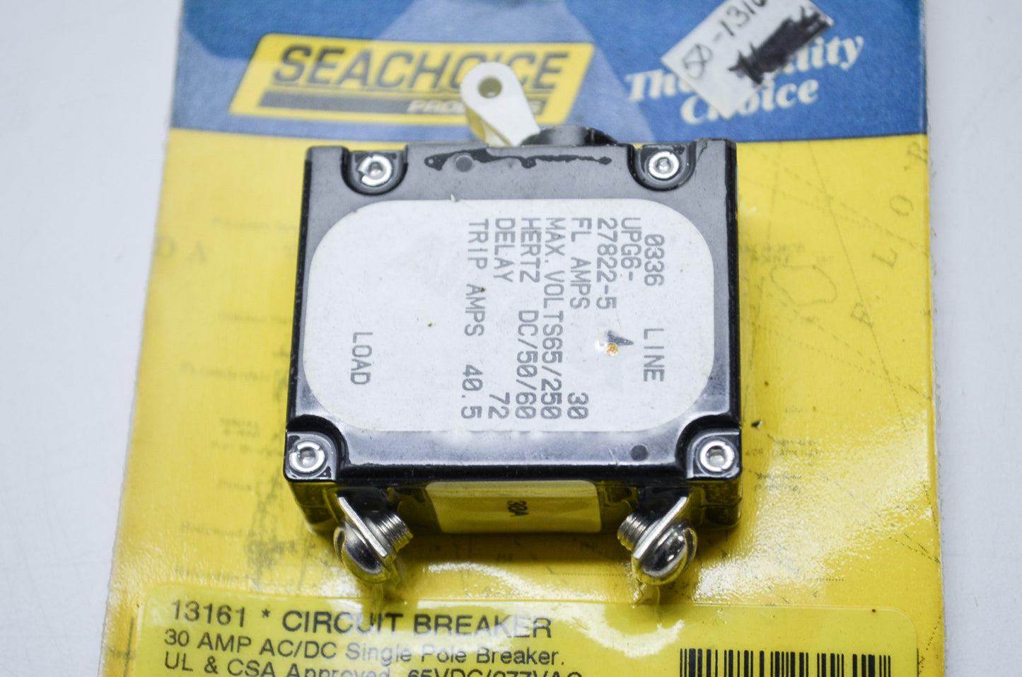 Seachoice Products 13161 Single Pole Circuit Breaker 30 Amp AC DC NOS