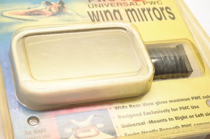 Universal White Personal Watercraft Wing Mirror 3.25x5.4' Convex Lens NOS