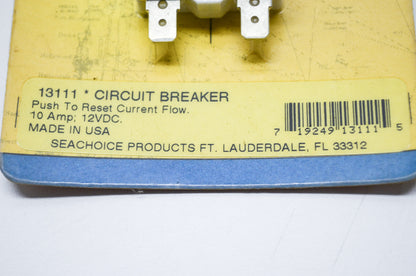 New Seachoice Products Push Reset Circuit Breaker 10 Amp 12 VDC NOS