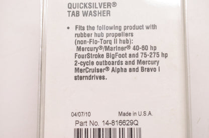 New OEM Quicksilver Mercury Marine Tab Washer NOS