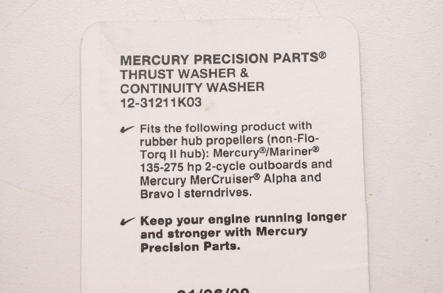 Marine Thrust & Continuity Washer Kit NOS