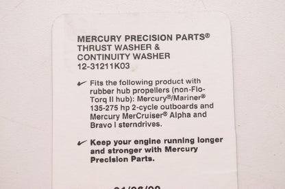 Marine Thrust & Continuity Washer Kit NOS