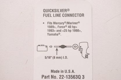 Mercury Marine Fuel Line Connector NOS