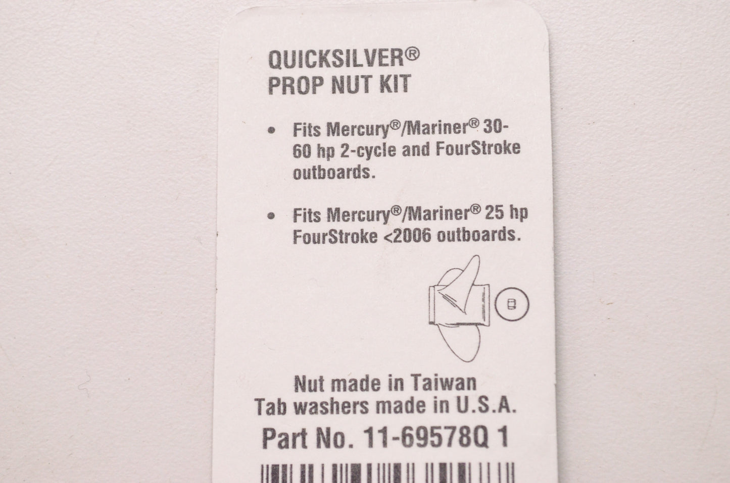 New OEM Quicksilver Mercury Marine Prop Nut Kit NOS