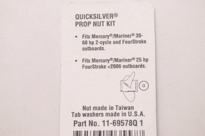 New OEM Quicksilver Mercury Marine Prop Nut Kit NOS