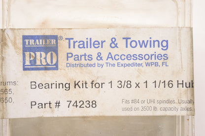 New Trailer Pro Bearing Kit for 1-3/8 x 1-1/16' Hub NOS