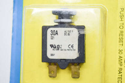 New Seachoice Products Push Reset Circuit Breaker 30 Amp NOS