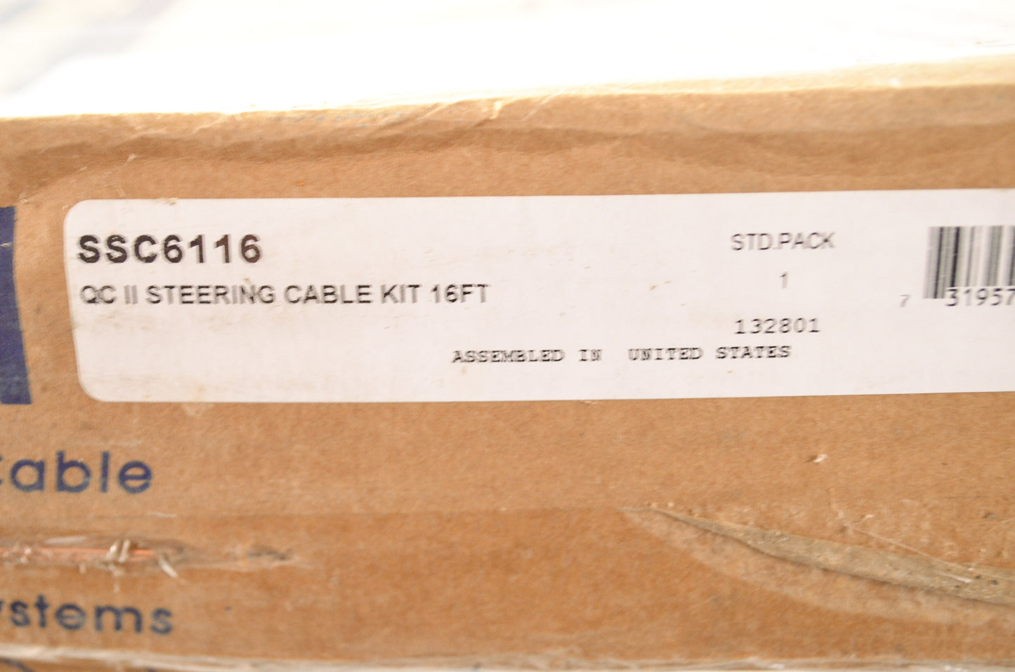 QC 2 Quick Connect Steering Cable Kit 16' NOS