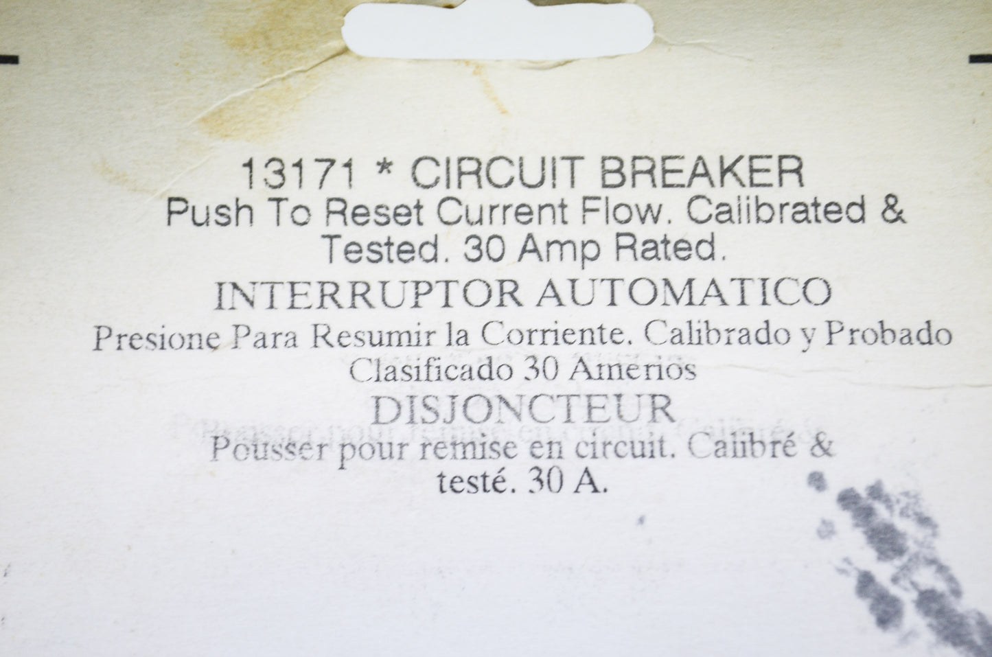 New Seachoice Products Push Reset Circuit Breaker 30 Amp NOS