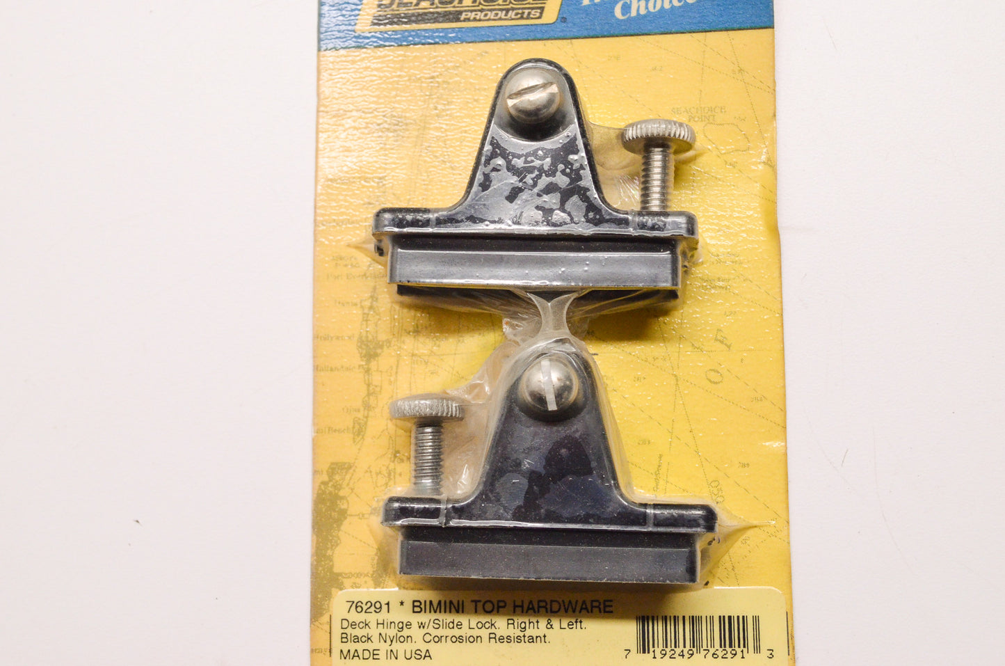 New Seachoice Products Bimini Top Hardware Black Deck Hinge Right Left Qty 2 NOS