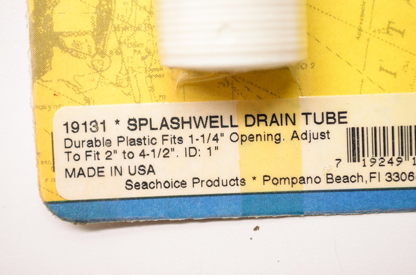 New Seachoice Products Splashwell Drain Tube 1-1/4' Opening NOS