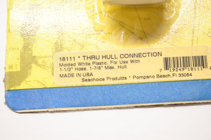 New Seachoice Products Thru Hull Connector for 1-1/2 to 1-7/8' Hose NOS