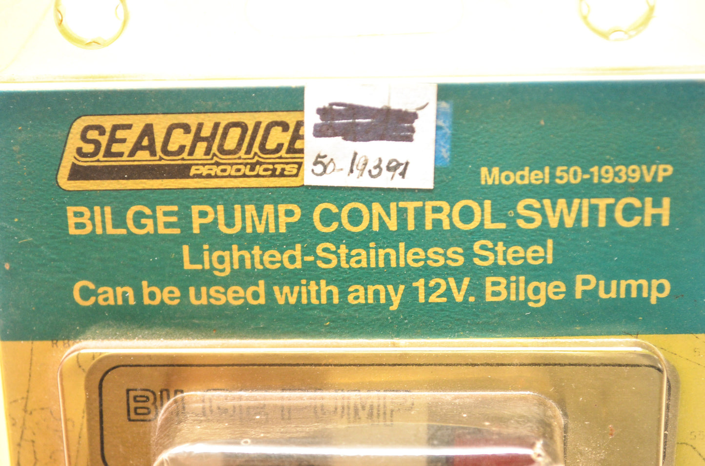 New Seachoice Products Bilge Pump Control Switch Lighted 12 V NOS