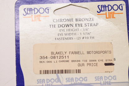 Chrome Bronze Tie Down Eye Strap 3/8' H x 1-1/16' W Qty 2 NOS