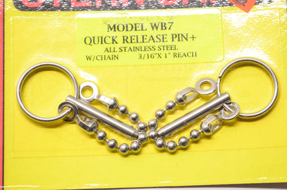 New Stern Safe Stainless Steel Quick Release Pin w/ Chain 3/16'x1' Reach Qty 2 N