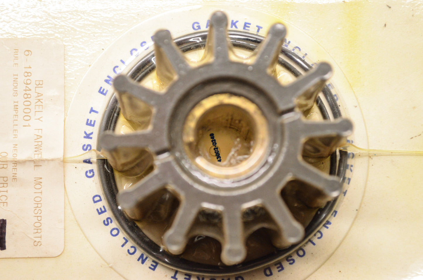 New Jabsco Rule Indus Neoprene Impeller NOS