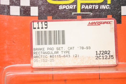 New SPI Brake Pads Arctic Cat Rectangular Type Qty 2 NOS