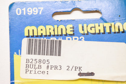 New Brite-Up Marine Lighting PR3 Bulb Qty 2 NOS