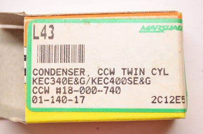 SPI 01-140-17, L43, 18-000-740 Condenser CCW Twin Cylinder KEC340 KEC400S NOS