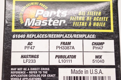 New Parts Master Oil Filter NOS