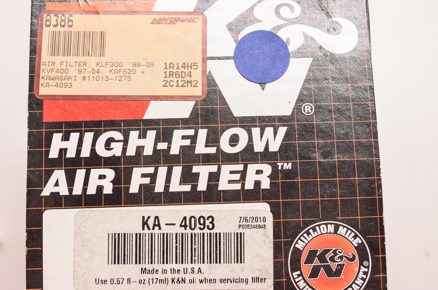 New K&N High Flow Air Filter NOS