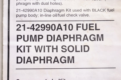 Marine Fuel Pump Diaphragm Kit w/ Solid Diaphragm NOS
