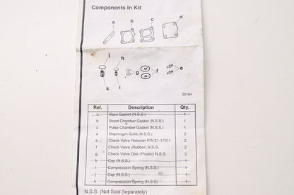 Marine Fuel Pump Diaphragm Kit w/ Solid Diaphragm NOS