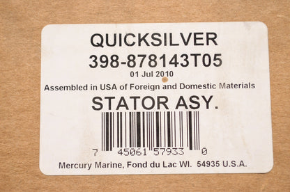 New OEM Quicksilver Mercury Marine Stator Assembly NOS