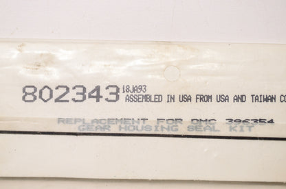 Quick Fit 802343, 396354 Quicksilver Mercury Marine Gear Housing Seal Kit NOS