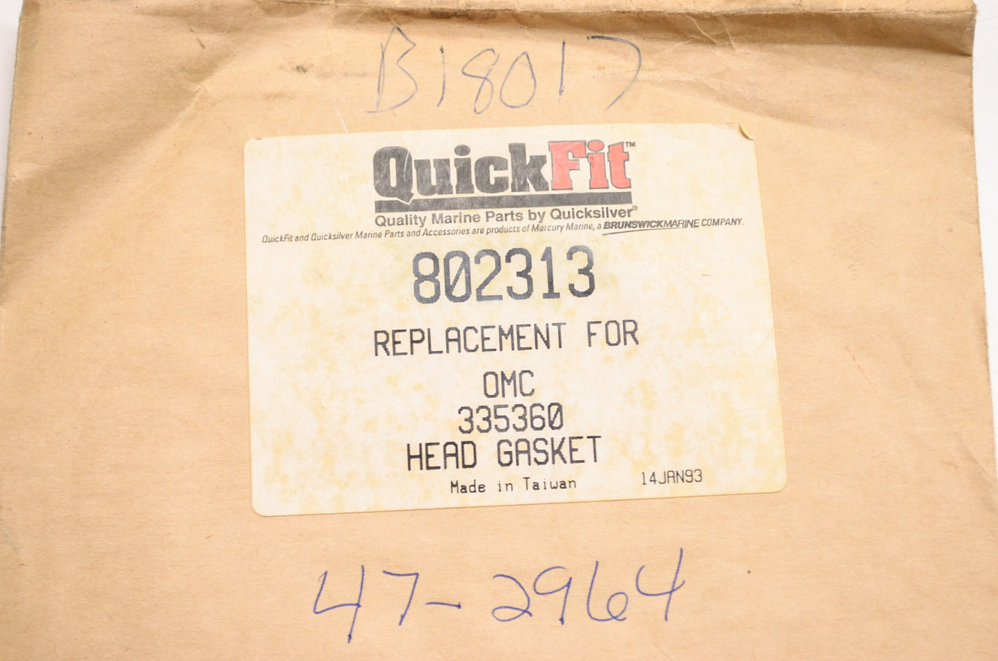 New QuickFit Quicksilver Mercury Marine Head Gasket NOS