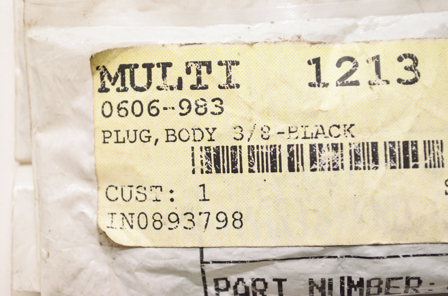 New OEM Arctic Cat 0606-983 Black Body Plug 3/8 Qty 2 NOS