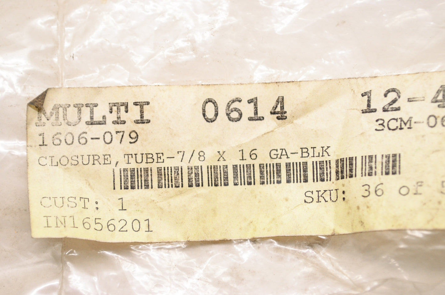 OEM Arctic Cat 1606-079 Black Tube Closure 7/8 x 16 NOS
