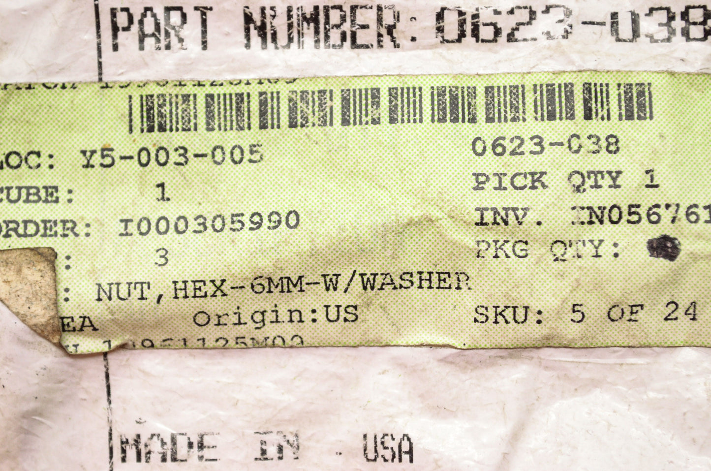 New OEM Arctic Cat Hex Nut 6mm w/ Washer Qty 2 NOS