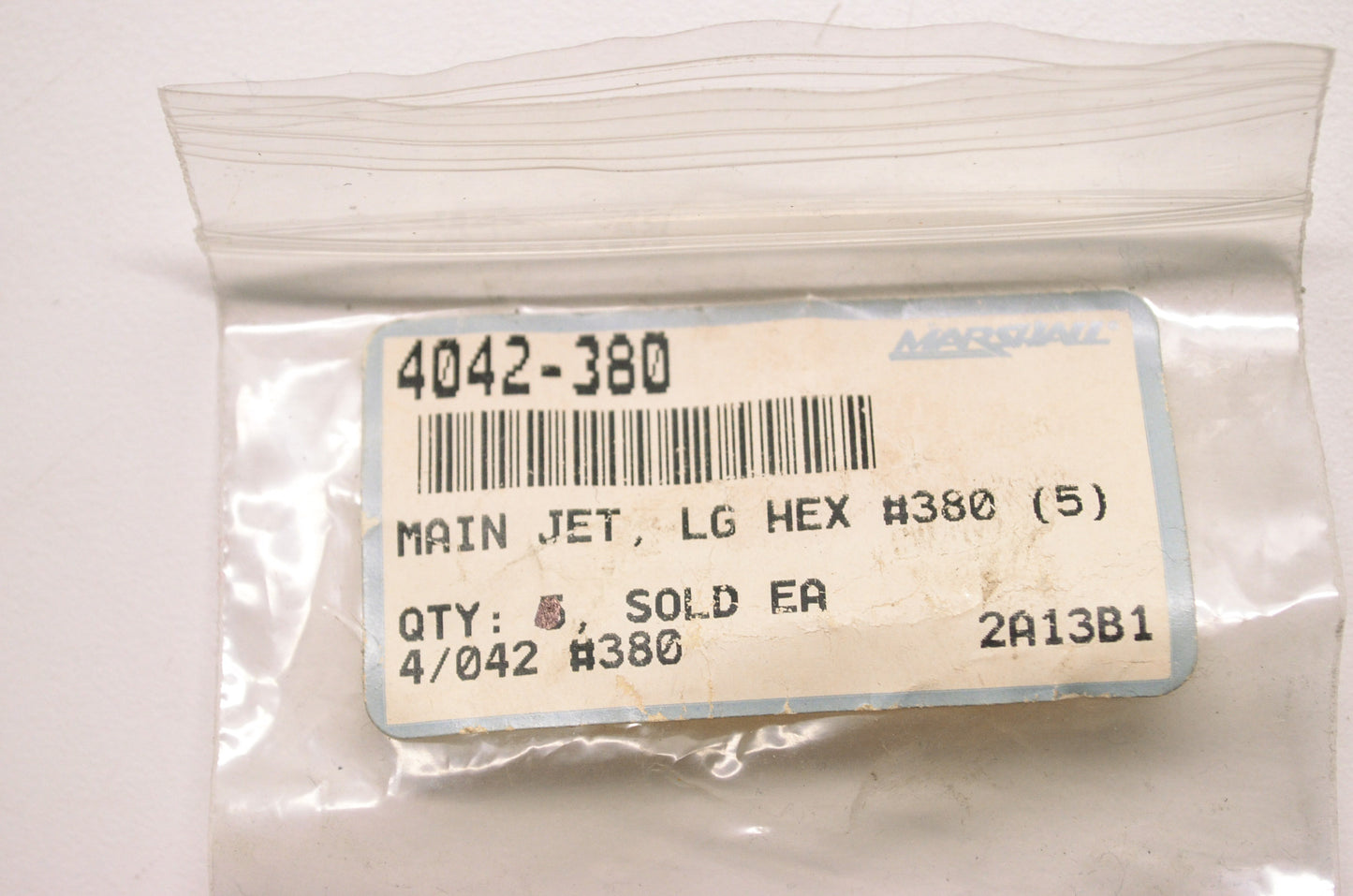 New Marshall Main Jet LG Hex #380 NOS