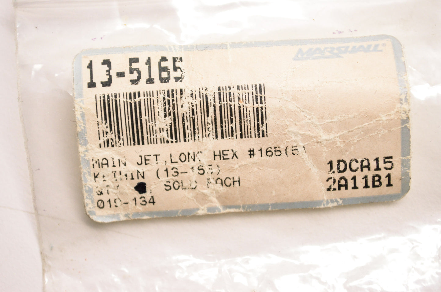 New Marshall Main Jet Long Hex #165 Keihin NOS