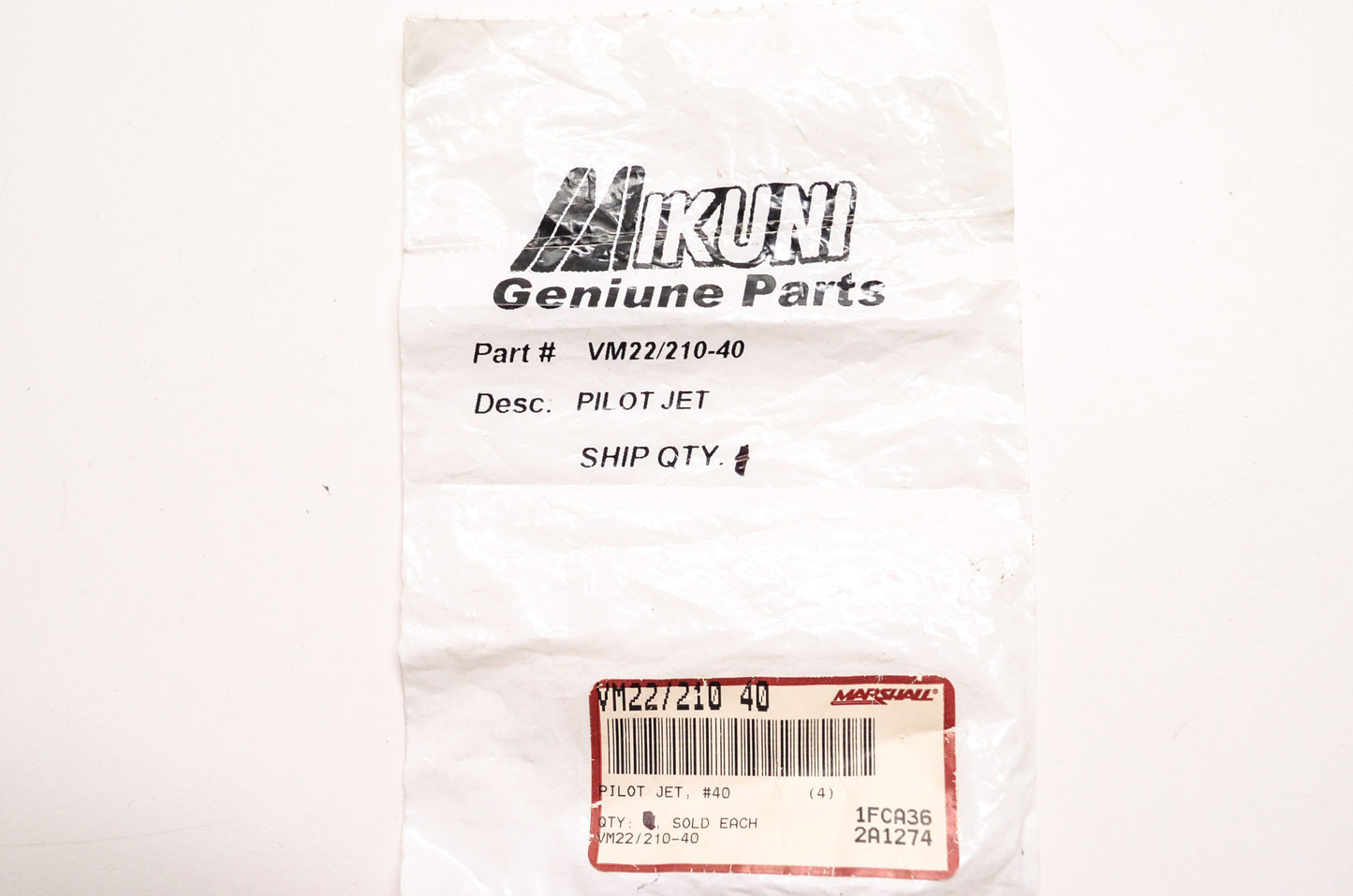 New Mikuni Pilot Jet #40 NOS