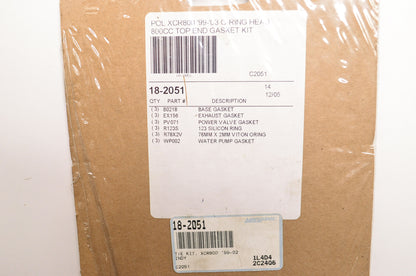 Cometic 18-2051, C2051 Top End Gasket Kit XCR800 '99-03 O-Ring Head 800cc NOS