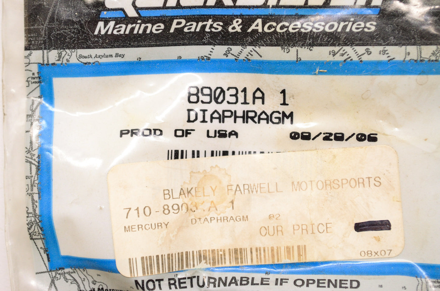 New OEM Quicksilver Mercury Marine Diaphragm NOS