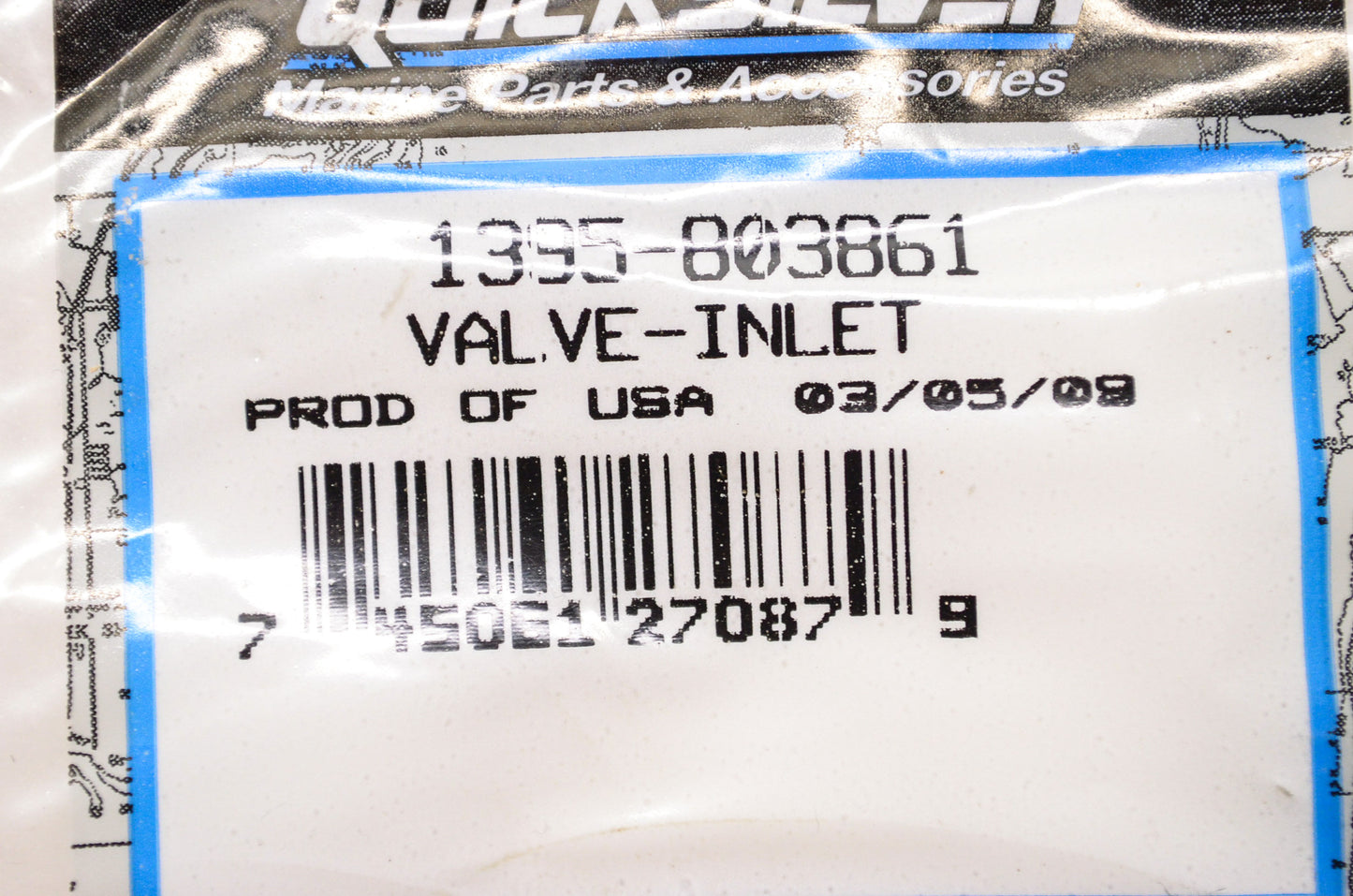 New OEM Quicksilver Mercury Marine Inlet Valve NOS