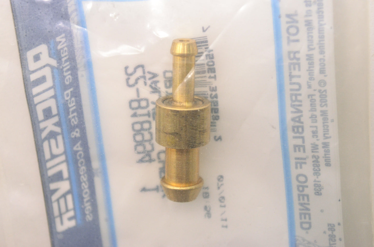 New OEM Quicksilver Mercury Marine Check Valve  NOS