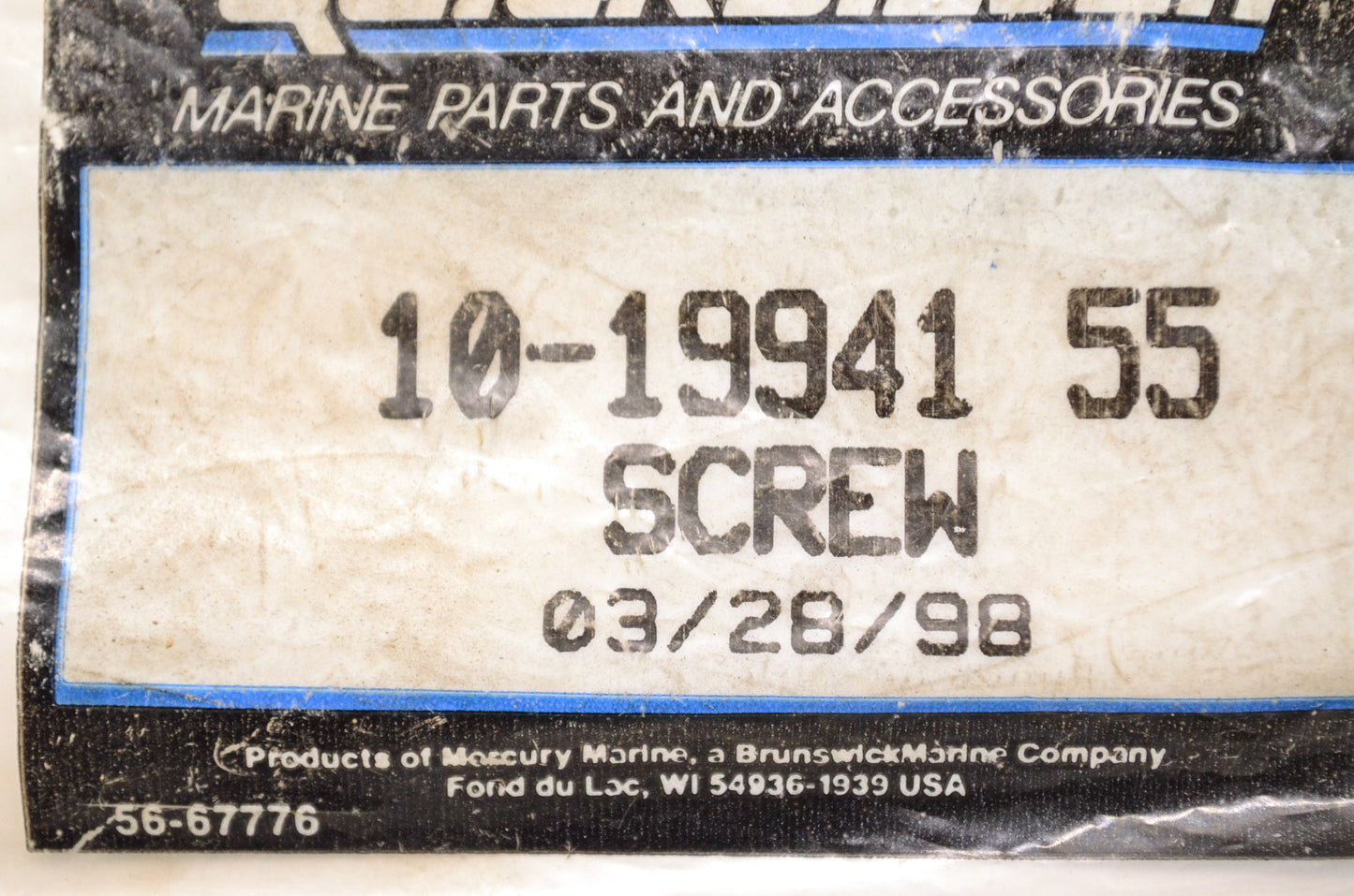 Quicksilver 10-19941 55 Mercury Marine Screw Qty 5 NOS