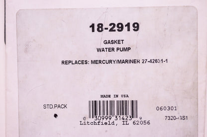 New Sierra Water Pump Gasket Mercury NOS