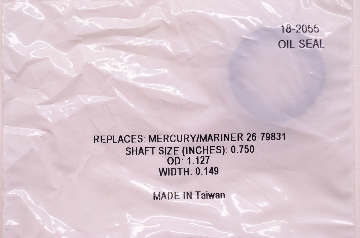 New Sierra Oil Seal Mercury Shaft Size 0.750' OD 1.127' W 0.149' NOS