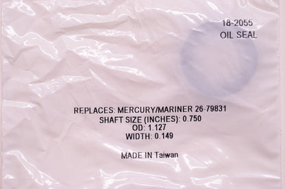 New Sierra Oil Seal Mercury Shaft Size 0.750' OD 1.127' W 0.149' NOS