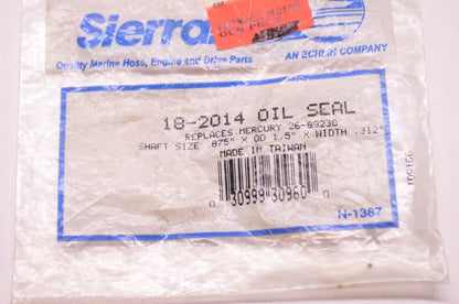 New Sierra Oil Seal Mercury Shaft Size .875' x OD 1.5' x W .312' NOS