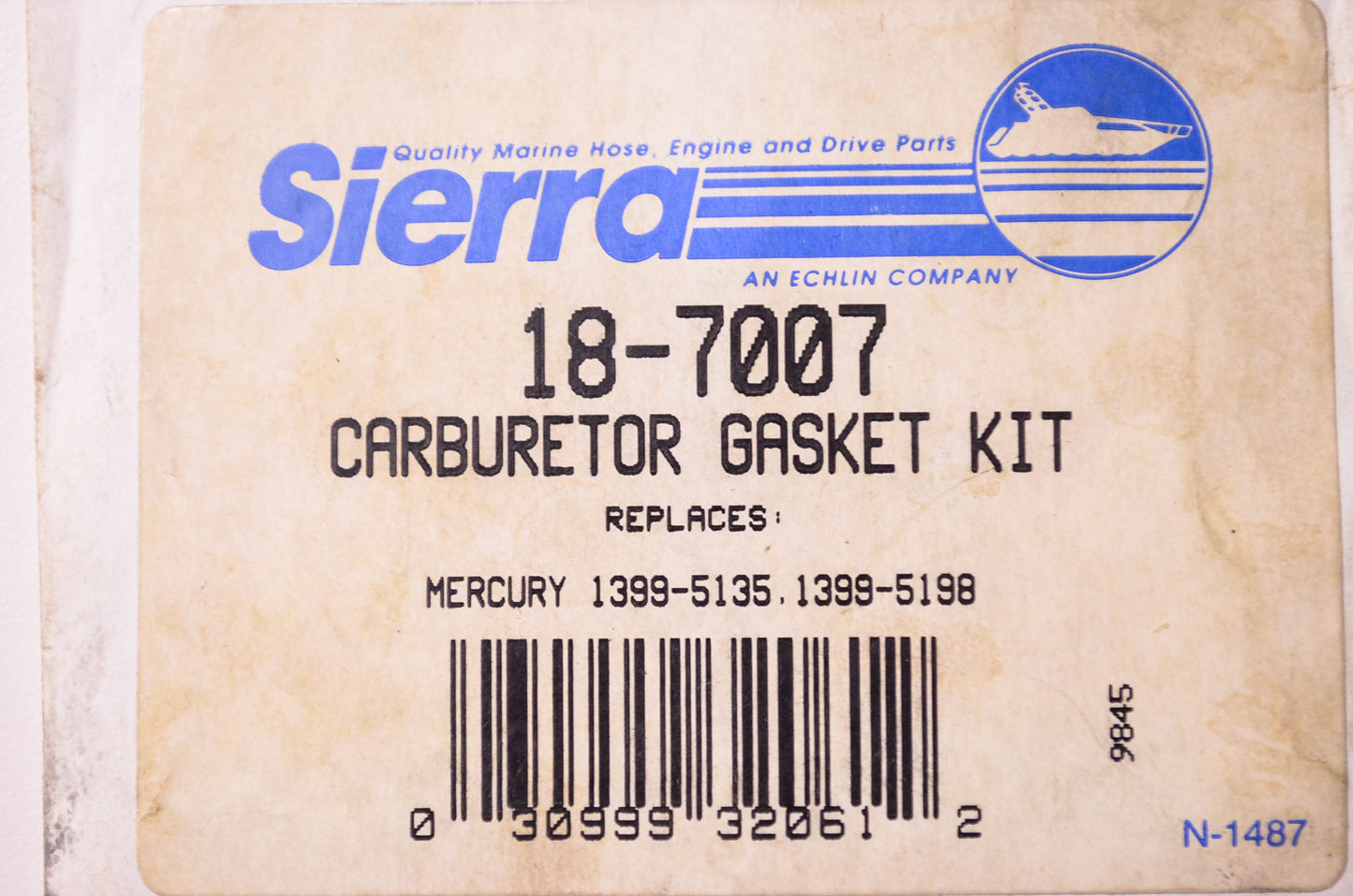 Carburetor Gasket Kit Mercury NOS
