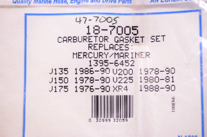 New Sierra Carburetor Gasket Kit Mercury NOS