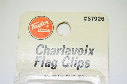 White Nylon Charlevoix Flag Clips 3/4' Qty 2 NOS