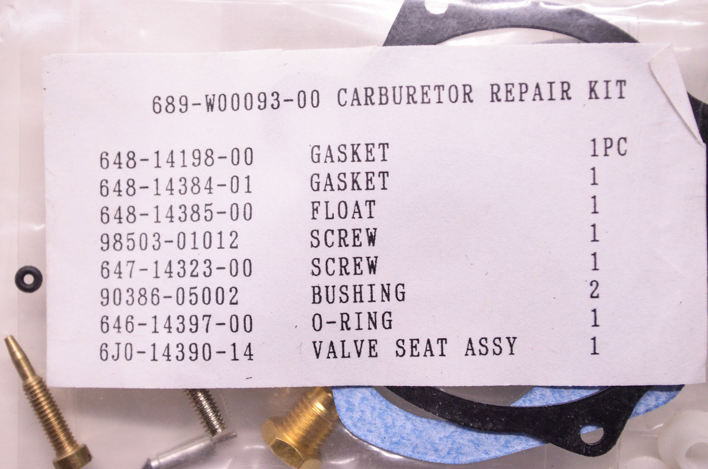 New Sierra Carburetor Kit Yamaha NOS