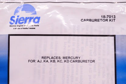 New Sierra Carburetor Kit Mercury for AJ KA KC KD Carburetors NOS